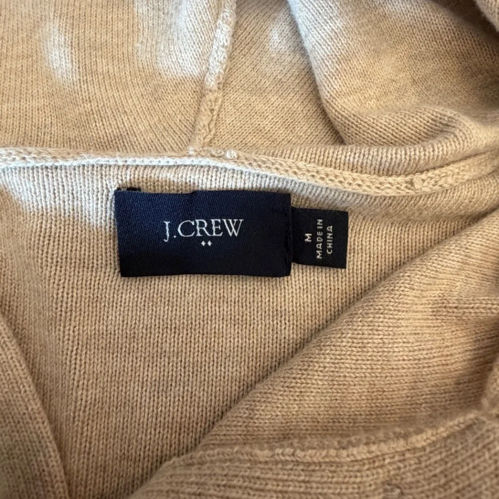 J. Crew Men's Hoodie Tan & Cream Striped Sweater, Size Medium